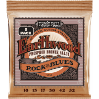 Ernie Ball Cordes Earthwood Phosphore Bronze rock&blues 10-52 - pack de 3 - Vue 1