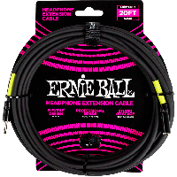 Ernie Ball Rallonge de casque stéréo mini-jack vers mini-jack 6m noire - Vue 1