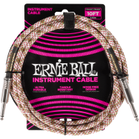 Ernie Ball Cables instrument gaine tissée jack/jack 3m Emerald Argyle - Vue 1