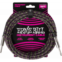 Ernie Ball Cables instrument gaine tissée jack/jack 5,5m Purple Python - Vue 1